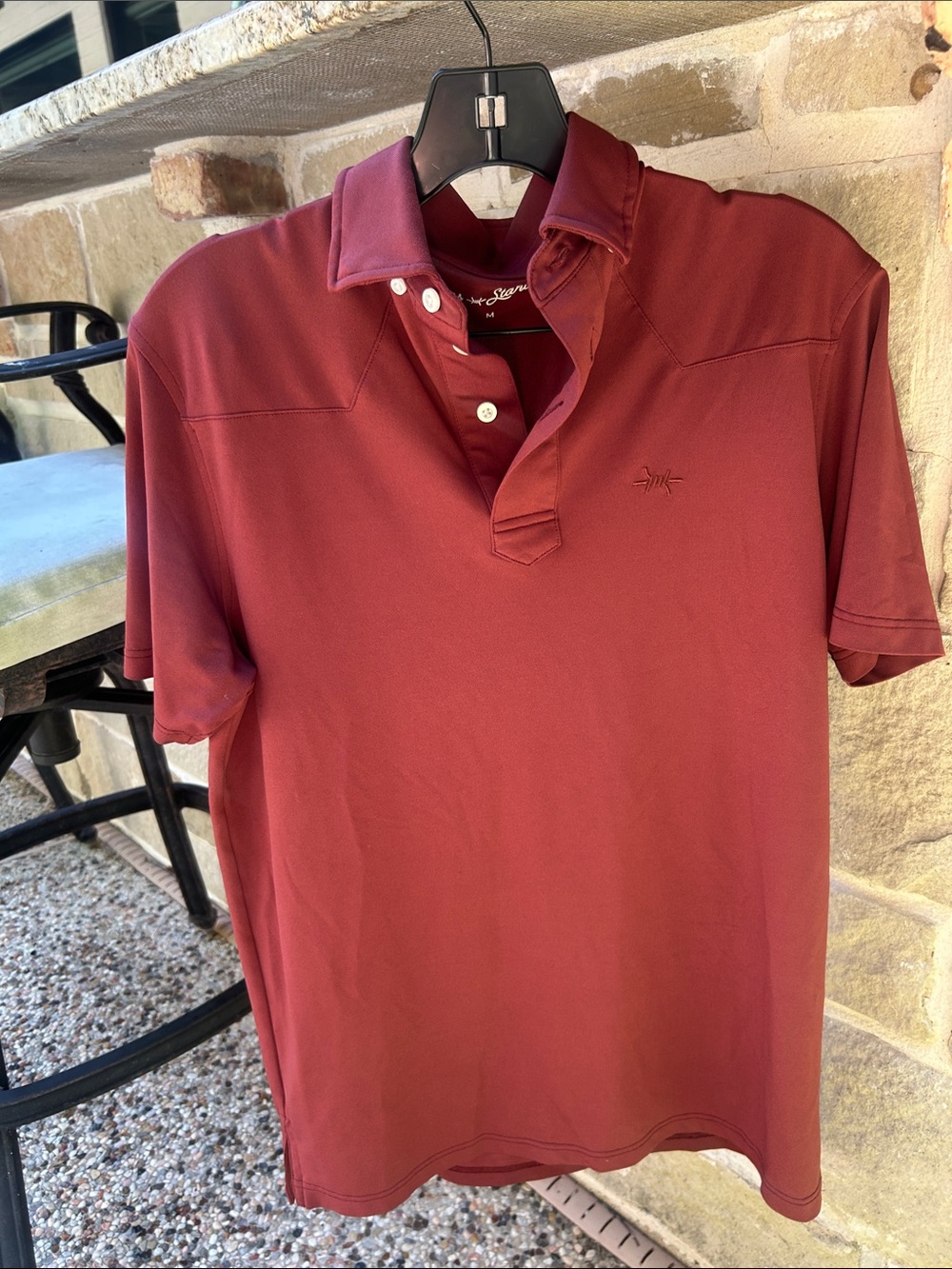 Texas Standard Modern Western Polo Shirt maroon Western Sz M